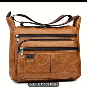 Khaki Leather Men's Bag